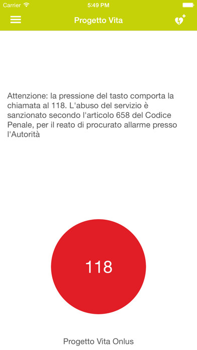 Emulate iPhone app Progetto Vita using MyAndroid