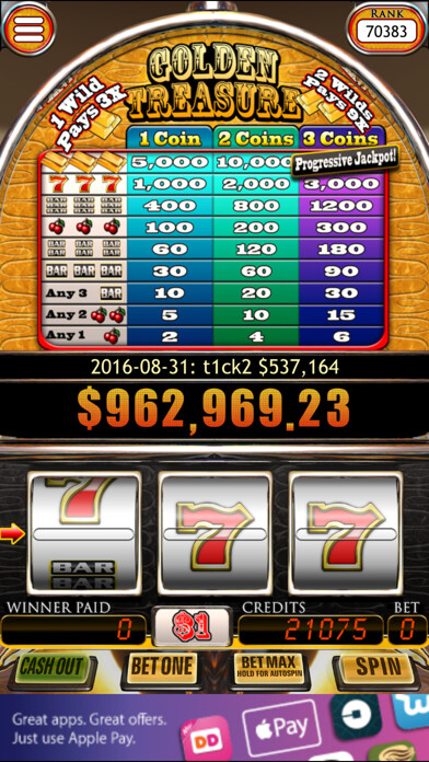 Emulate iPhone app Progressive Slots Pro using MyAndroid