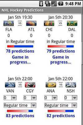 Emulate Android APK Pro Hockey Pool predictions
