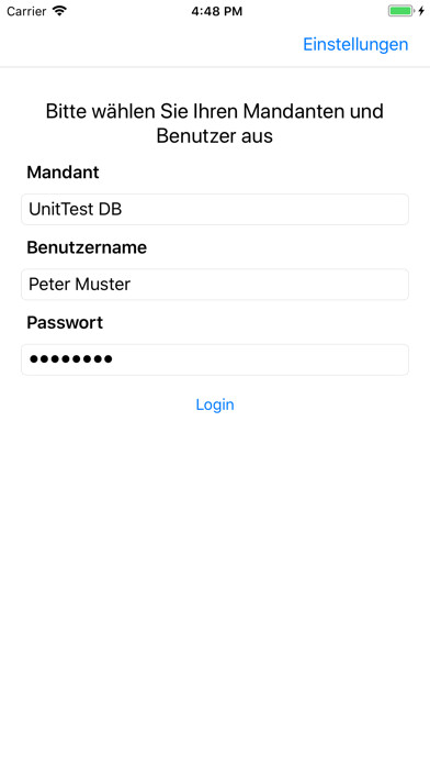 Emulate iPhone app ProIT Auftrag using MyAndroid