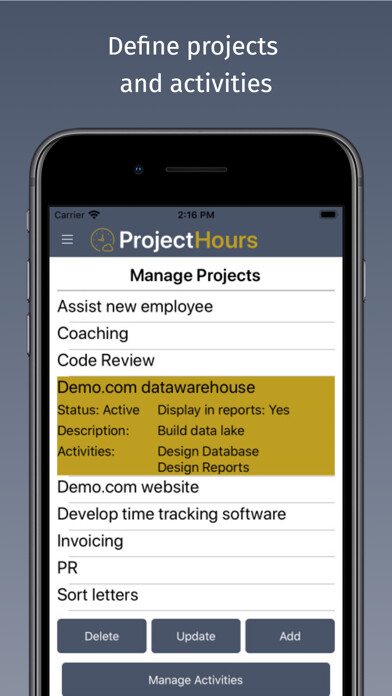 Emulate iPhone app Project Hours Time Tracking using MyAndroid Emulate iPhone app Project Hours Time Tracking using MyAndroid