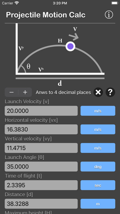 Emulate iPhone app Projectile Motion Calc using MyAndroid Emulate iPhone app Projectile Motion Calc using MyAndroid