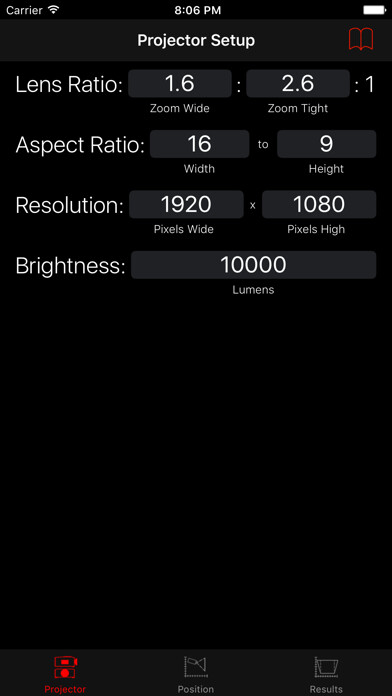 Emulate iPhone app ProjectorCalc using MyAndroid