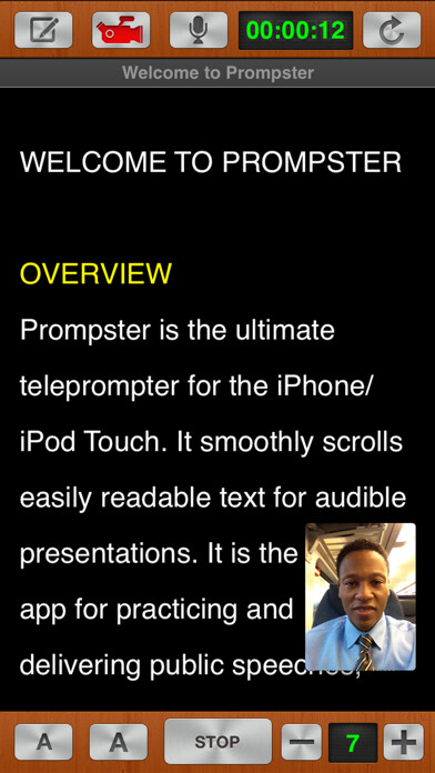 Emulate iPhone app Prompster™ - Teleprompter using MyAndroid