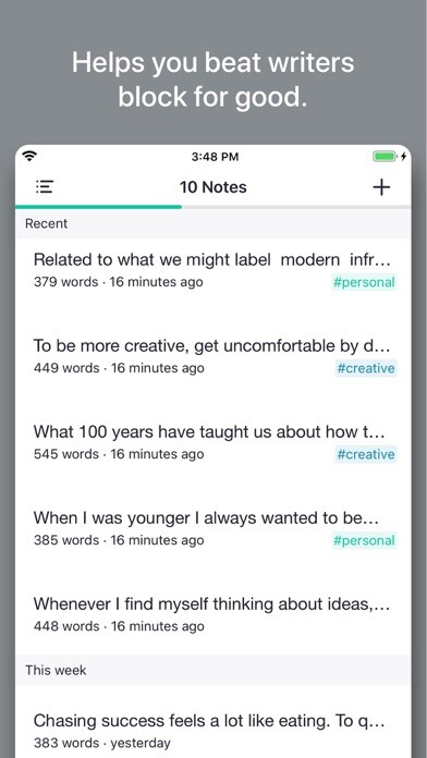 Emulate iPhone app Prompts for Writing using MyAndroid