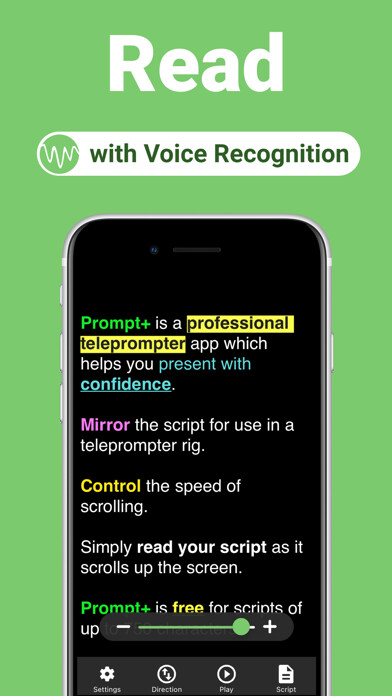 Emulate iPhone app Prompt+ Teleprompter using MyAndroid