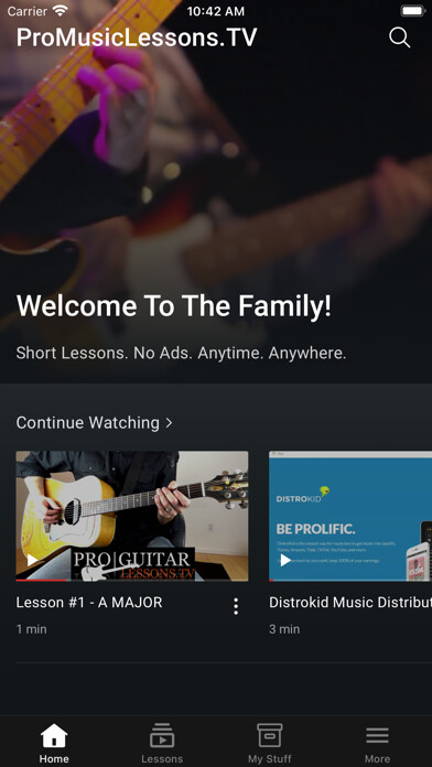 Emulate iPhone app ProMusicLessons.TV using MyAndroid