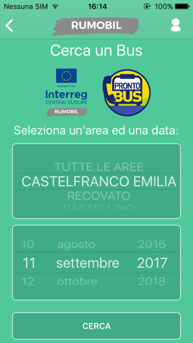 Emulate iPhone app Prontobus RUMOBIL Modena using MyAndroid