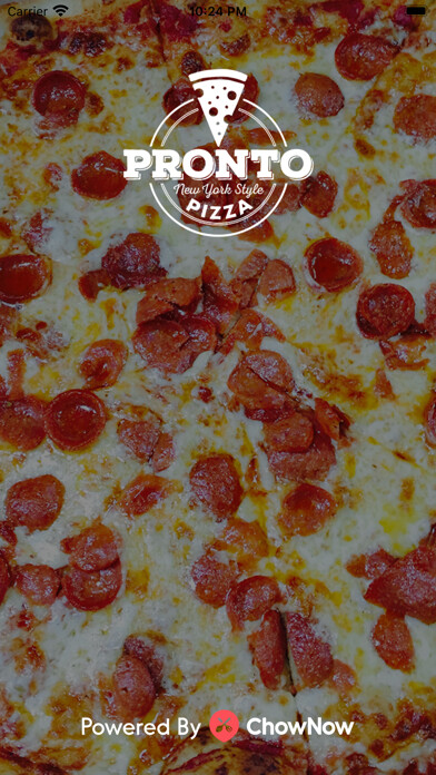 Emulate iPhone app Pronto New York Style Pizza using MyAndroid