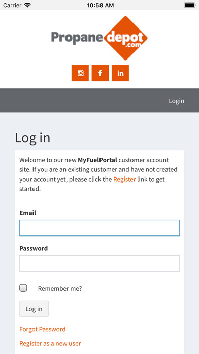 Emulate iPhone app Propane Depot using MyAndroid