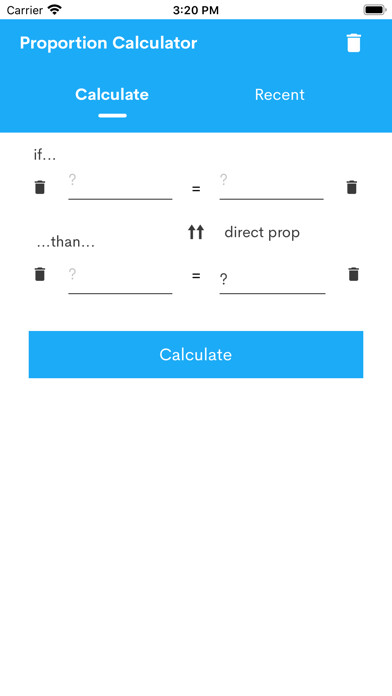 Emulate iPhone app Proportion/Ratio Calculator using MyAndroid Emulate iPhone app Proportion/Ratio Calculator using MyAndroid
