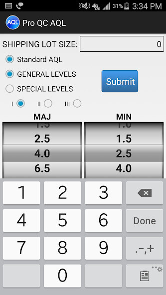 Run android online APK Pro QC - AQL from MyAndroid or emulate Pro QC - AQL using MyAndroid