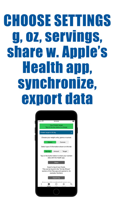 Emulate iPhone app Protein Counter and Tracker using MyAndroid