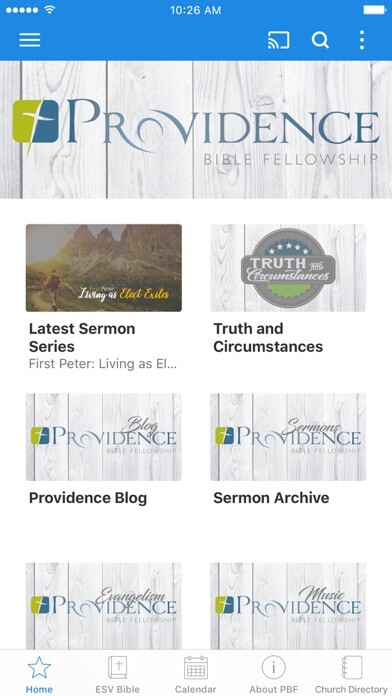 Emulate iPhone app Providence Bible Fellowship using MyAndroid Emulate iPhone app Providence Bible Fellowship using MyAndroid
