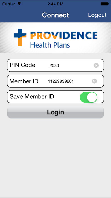 Emulate iPhone app Providence E-Card using MyAndroid