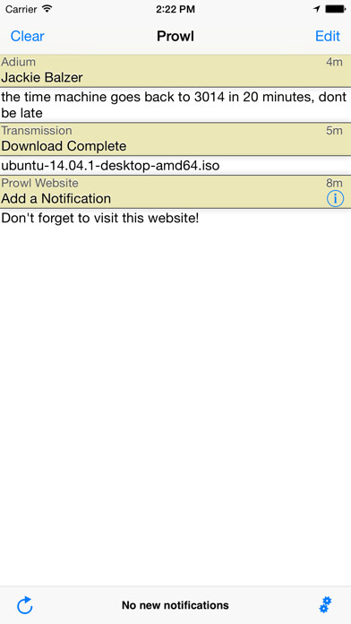 Emulate iPhone app Prowl: Easy Push Notifications using MyAndroid