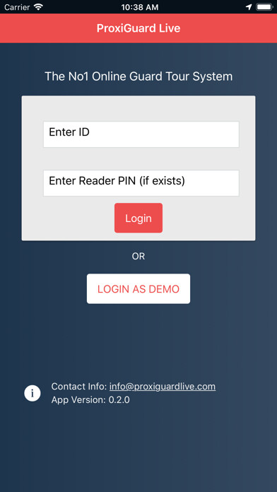 Emulate iPhone app Proxiguard Live Guard Tour New using MyAndroid