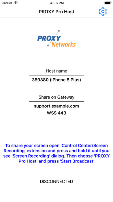 Emulate iPhone app PROXY Pro Host using MyAndroid