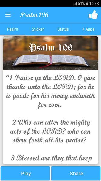 Run android online APK Psalm 106 from MyAndroid or emulate Psalm 106 using MyAndroid Run android online APK Psalm 106 from MyAndroid or emulate Psalm 106 using MyAndroid