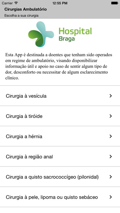 Emulate iPhone app Pós Alta Cirurgia Ambulatório using MyAndroid Emulate iPhone app Pós Alta Cirurgia Ambulatório using MyAndroid