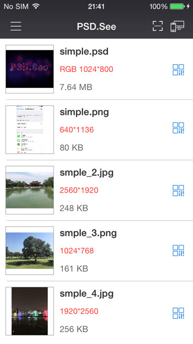 Emulate iPhone app PSD.See - for Photoshop using MyAndroid