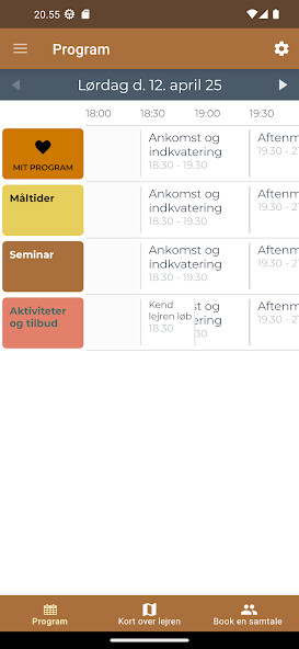 Emulate iPhone app Påskelejr using MyAndroid