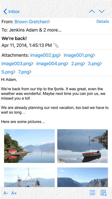 Emulate iPhone app Pst Mail using MyAndroid