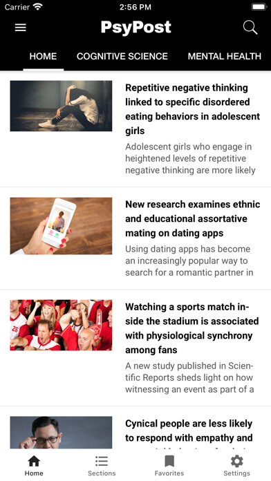 Emulate iPhone app PsyPost using MyAndroid