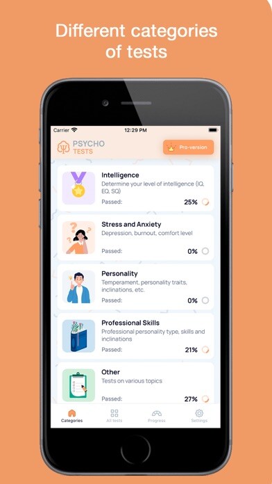 Emulate iPhone app Psytests - psychological tests using MyAndroid