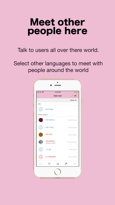 Emulate iPhone app P.Talk - Random Chats using MyAndroid