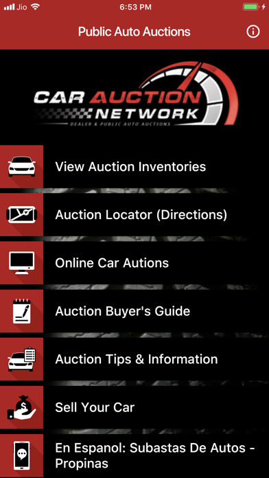 Emulate iPhone app Public Auto Auctions using MyAndroid
