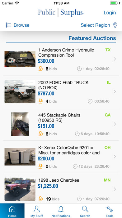 Emulate iPhone app Public Surplus Buyers App using MyAndroid Emulate iPhone app Public Surplus Buyers App using MyAndroid
