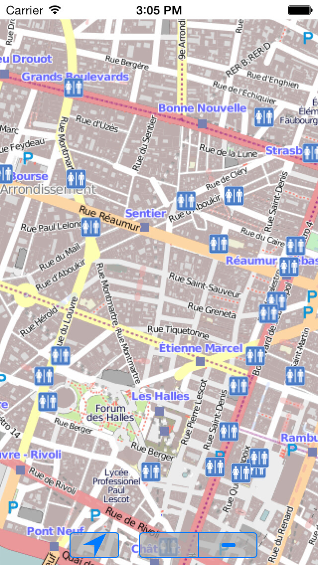 Emulate iPhone app Public Toilets In Paris Offline using MyAndroid Emulate iPhone app Public Toilets In Paris Offline using MyAndroid