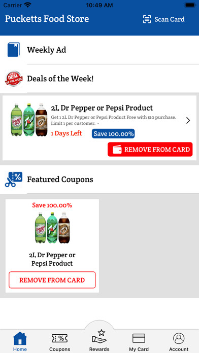 Emulate iPhone app Pucketts Food Store using MyAndroid