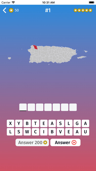 Emulate iPhone app Puerto Rico: Regions Map Quiz using MyAndroid Emulate iPhone app Puerto Rico: Regions Map Quiz using MyAndroid