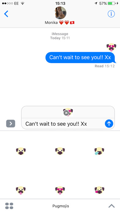 Emulate iPhone app PugMojis using MyAndroid Emulate iPhone app PugMojis using MyAndroid