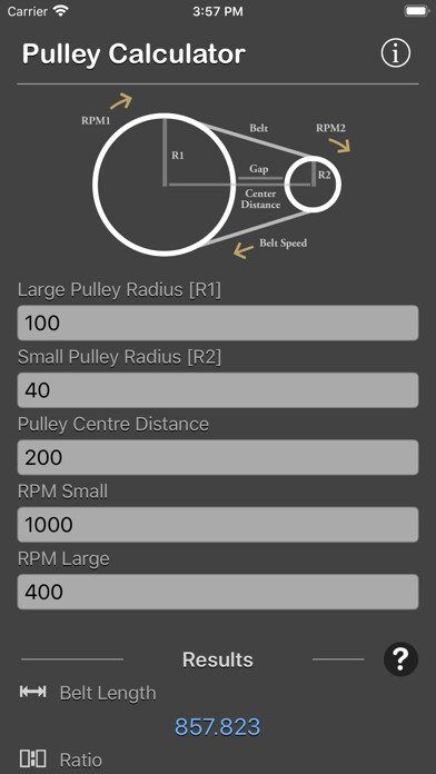 Emulate iPhone app Pulley Calculator using MyAndroid Emulate iPhone app Pulley Calculator using MyAndroid