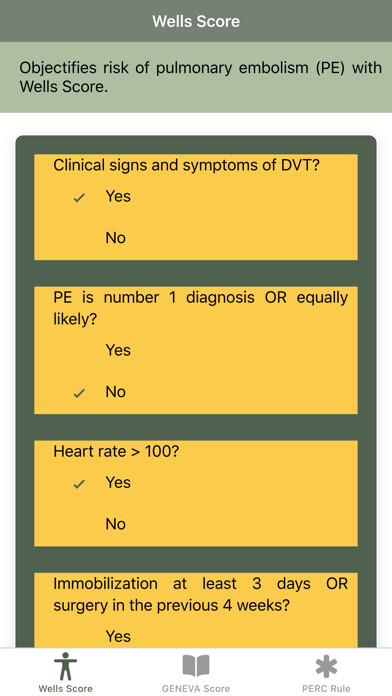 Emulate iPhone app Pulmonary Embolism Score using MyAndroid Emulate iPhone app Pulmonary Embolism Score using MyAndroid