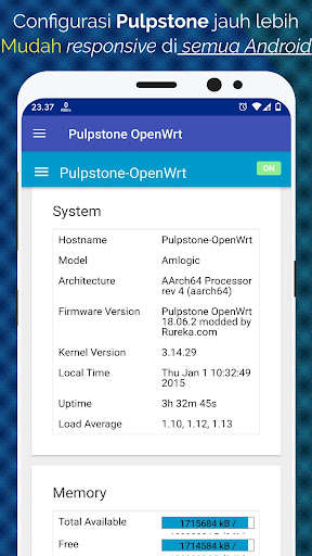 Run android online APK Pulpstone OpenWrt Web Luci from MyAndroid or emulate Pulpstone OpenWrt Web Luci using MyAndroid