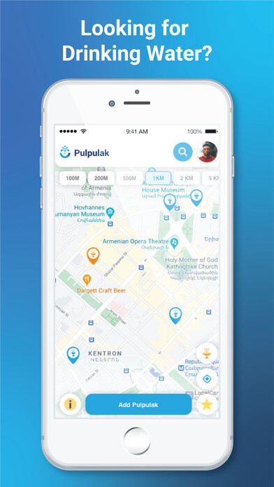 Emulate iPhone app Pulpulak: free water fountains using MyAndroid Emulate iPhone app Pulpulak: free water fountains using MyAndroid