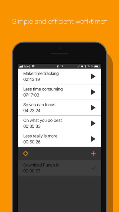Emulate iPhone app Punch In - Time Tracker using MyAndroid