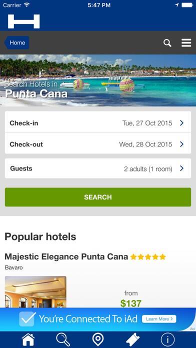 Emulate iPhone app Punta Cana Hotels + Compare and Booking Hotel for Tonight with map and travel tour using MyAndroid Emulate iPhone app Punta Cana Hotels + Compare and Booking Hotel for Tonight with map and travel tour using MyAndroid