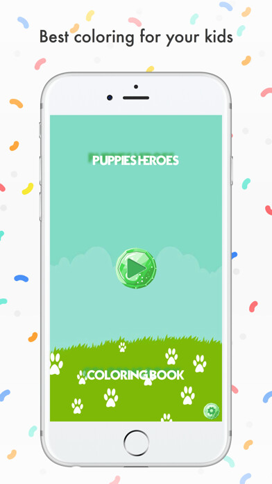 Emulate iPhone app Puppies Heroes - coloring book using MyAndroid
