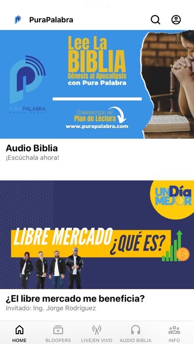 Emulate iPhone app Pura Palabra using MyAndroid