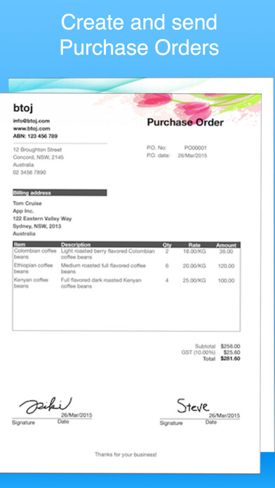 Emulate iPhone app Purchase Order Pro, PO maker using MyAndroid Emulate iPhone app Purchase Order Pro, PO maker using MyAndroid