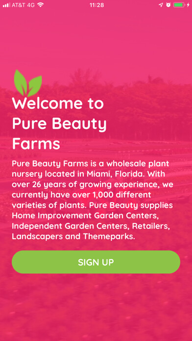 Emulate iPhone app Pure Beauty Farms using MyAndroid