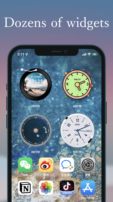Emulate iPhone app PureClock - Clear widget using MyAndroid Emulate iPhone app PureClock - Clear widget using MyAndroid
