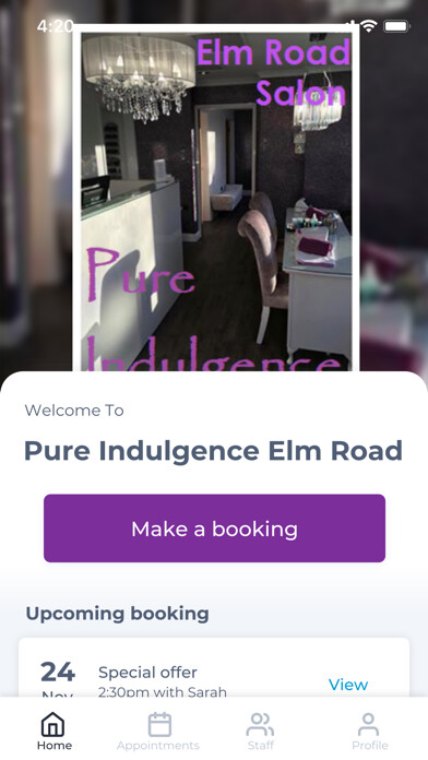 Emulate iPhone app Pure Indulgence Leigh On Sea using MyAndroid