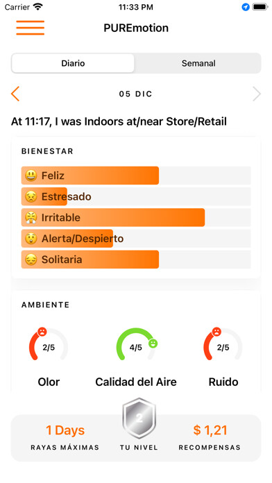 Emulate iPhone app PUREmotion: Wellbeing Tracker using MyAndroid Emulate iPhone app PUREmotion: Wellbeing Tracker using MyAndroid