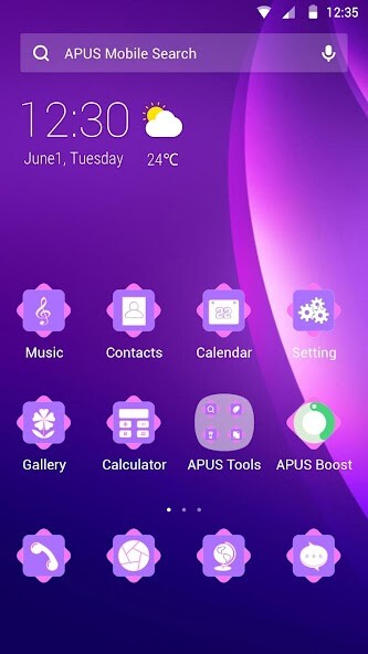 Run android online APK Purple-APUS Launcher theme from MyAndroid or emulate Purple-APUS Launcher theme using MyAndroid